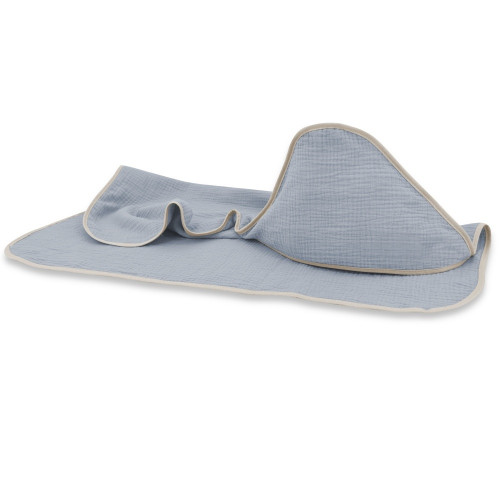 Mušelínová osuška s kapucňou NATURE, 80x80 cm, jeans