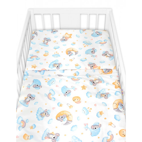 Mantinel s obliečkami Premium, 3D sada, Dreams Koala - modrá, 120x90 cm