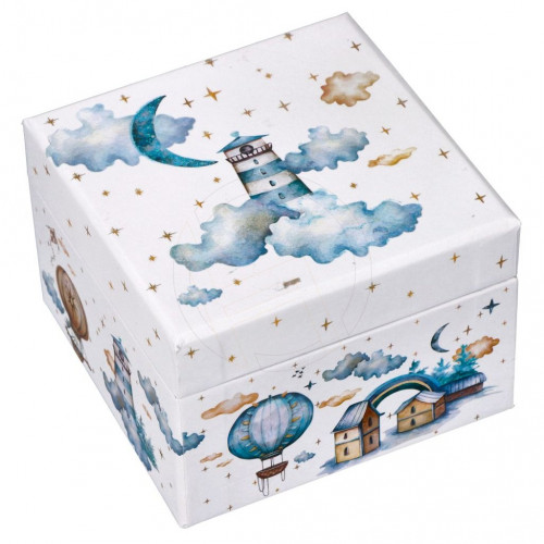 Hracia skrinka/šperkovnica Sladké sny Nef, krémová/modrá