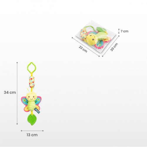Závesná hračka, hrkálka - Motýlik