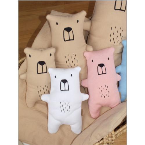 Maznáčik, dekoracia pre bábätká Z&Z Mini Bear 36 cm, biely