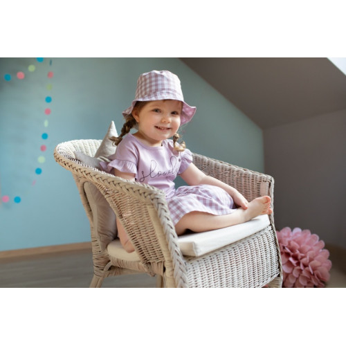 Pinokio Kockovaná letné sukne Sweet Cherry - lila / biela, veľ. 74