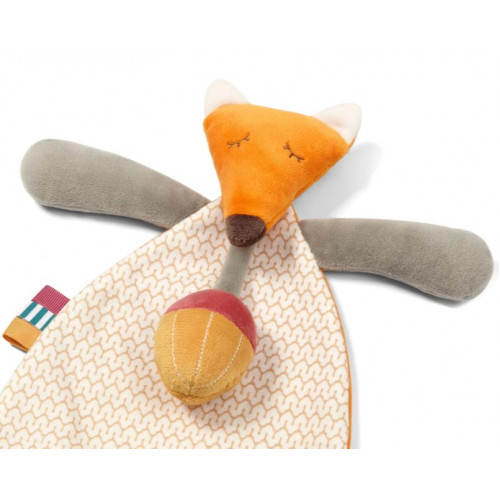 BabyOno Prítulníček s pískatkom a hryzátkom- Skinny Mate Pett, sivá, oranžová