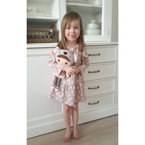 Baby Nellys 2-dielna sada dievčenské bavlnené šaty s čelenkou - Puntík