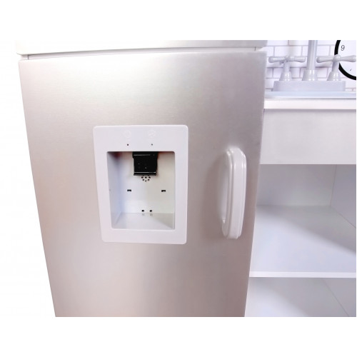 Eco Toys Drevená kuchynka XXL s príslušenstvom, 86 x 92 cm x 30 cm - šedá