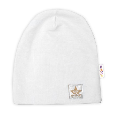 Detská funkčná čiapka s dvojitým lemom - biela, vel. 110