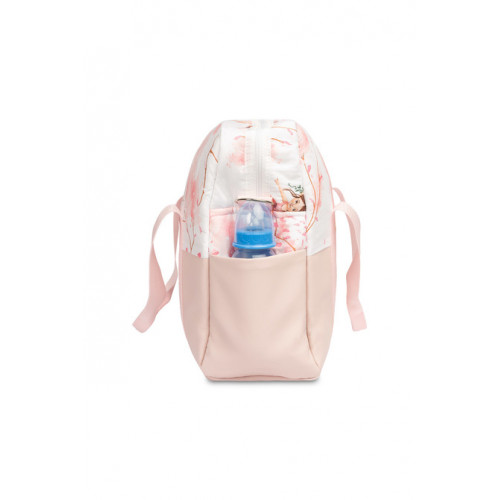 Taška ku kočíku, ekokoža, Víla Ema, ružová, biela