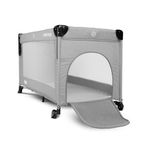Cestovná postieľka so sťahovacou bočnícou, ESTI - sivá