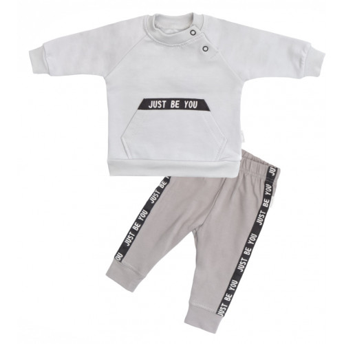 Mamatti Detská tepláková súprava zapínanie na boku, Bear - šedá, veľ. 110