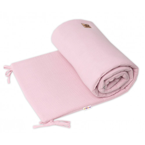 Mušelínový mantinel 160x33 cm, Baby Nellys, ružový