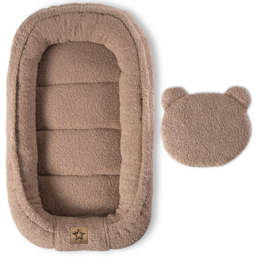 Obojstranné hniezdočko s vankúšikom Teddy Bouclé - hnědé
