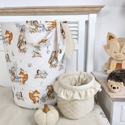 Kôš na hračky, bavlna, 50x35cm, Friends time - latte