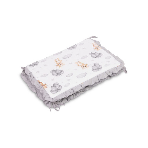 Mantinel do postieľky, mušelín 180x40cm (3x60x40cm) - Medvedík šedý