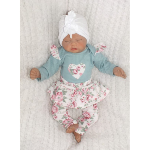 Z&Z 2-dielna súpravička body a legíny so sukničkou Kvety - matová/ecru, veľ. 80