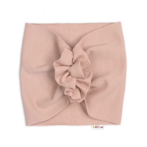 Bavlnená sada, 3D, tunika, legíny, turban - púdrovo ružová, veľ. 80