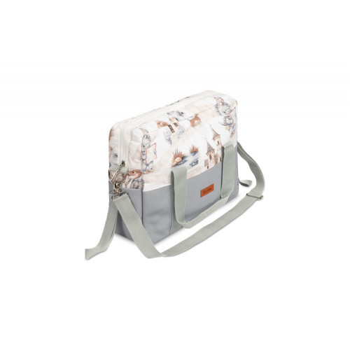 Taška ku kočíku, ekokoža, Dráčik modrý, jeans