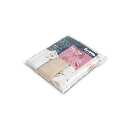 Mušelínové mäkké plienky LUX, 3ks, Bear, biela/béžová