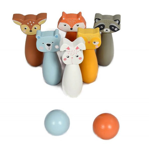 Adam Toys Drevené kuželky - Lesné zvieratká