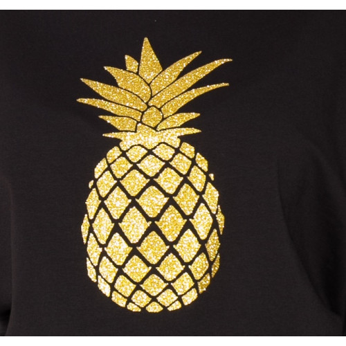 Be MaaMaa Tehotenská mikina, triko Ananas - čierné - M