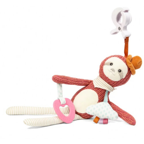 BabyOno Závesná hračka s klipom - Sloth Leon, pudrová, bežová