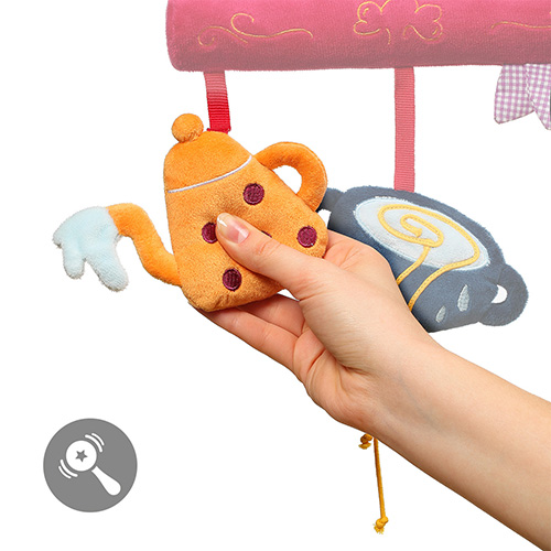 BabyOno Závesná edukačná hračka na kočík Small Cook - červená