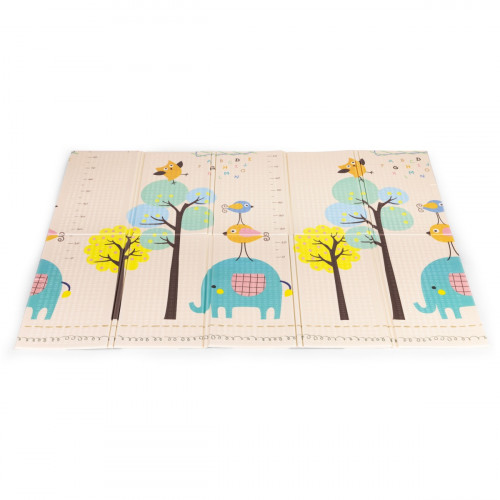 Detská penová podložka 200×150 cm, obojstranná edukačná s abecedou a metrom rastu