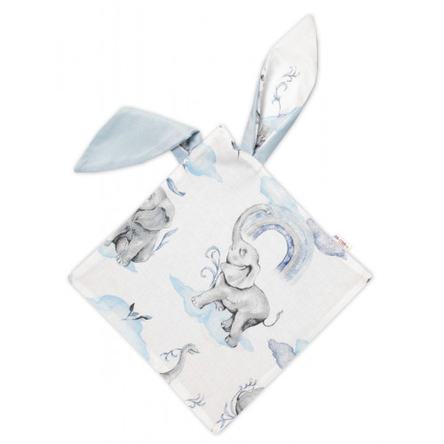 6-dielna výhod. sada s darčekom pre bábätko Baby Nellys, 120x90 Slon a dúha, modrá/biela