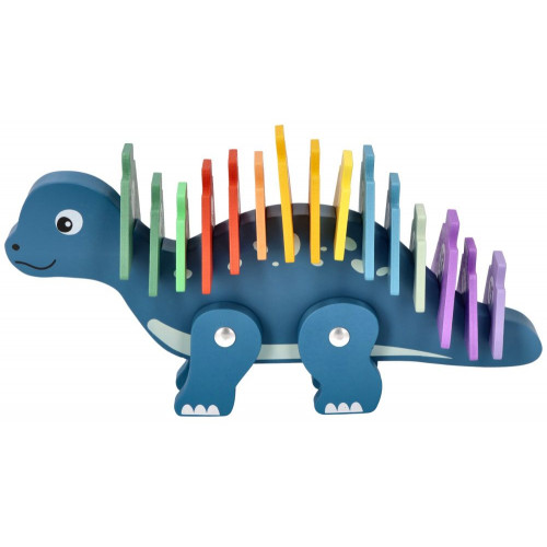 Edukačná hračka puzzle s číslami,  Dinosaurus - modrý