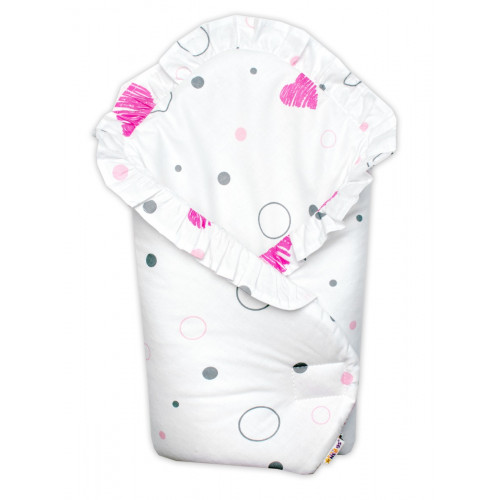Luxusná sada pre bábiku, Baby Nellys, zavinovačka, perinka a vankúšik, I love Girl