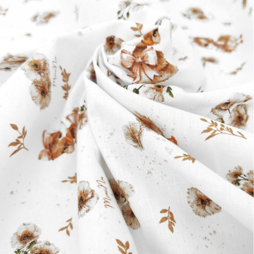 Teplejšie spací vak so zahrnovacími nohavičkami, bavlna, Kačičky - biela, béžová, veľ. S