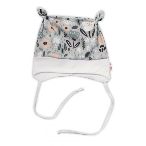 Baby Nellys Dojčenská čiapočka uzlíček na zaväzovanie - Palouček, mätová