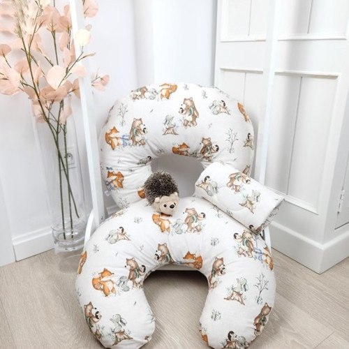 Dojčiace vankúš/podkova, bavlna, Friends time - latte