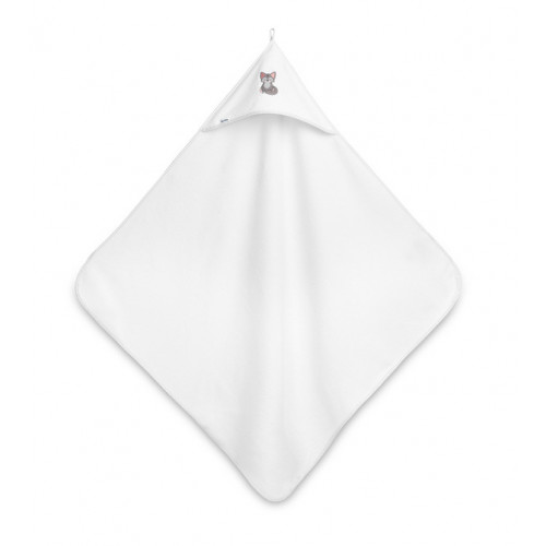 Detská froté osuška s kapucňou 100x100 cm - Vlk biely