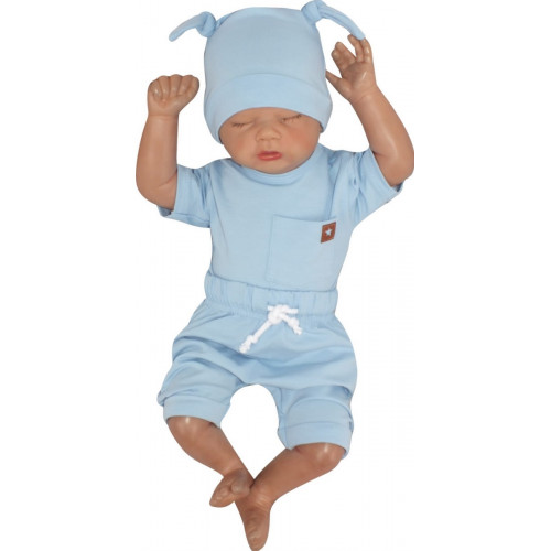 Z&Z 2-dielna sada tričko kr. rukáv, kraťasky s špagátom - modrá, vel. 62