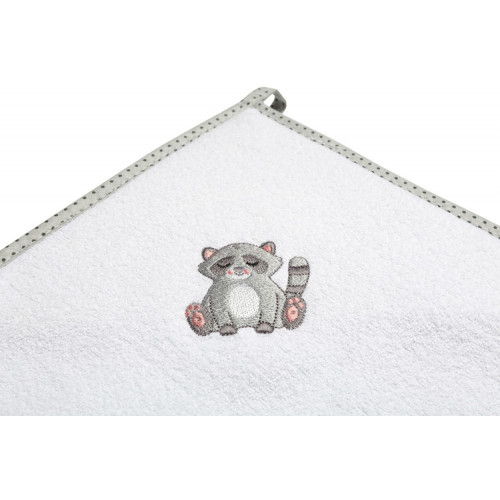 Detská froté osuška s kapucňou 100x100 cm - Jazvec šedý