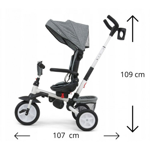 Luxusná Trojkolka Milly Mally Stanley Rubber Grey, sivá
