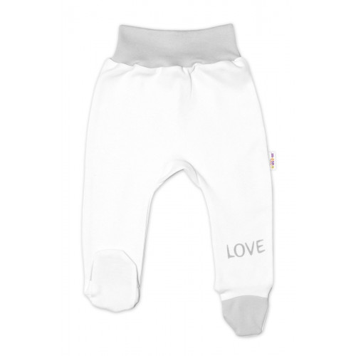 Dojčenské polodupačky, biele - Love, veľ. 68