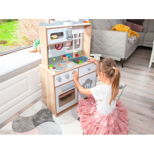 Detská drevená kuchynka pre deti s doplnkami