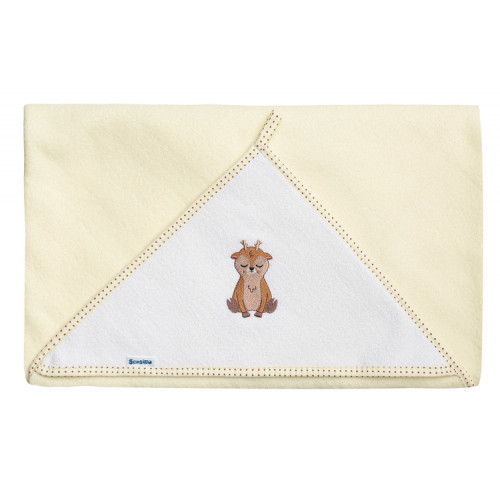Detská froté osuška s kapucňou 100x100 cm - Jelínek smotanová