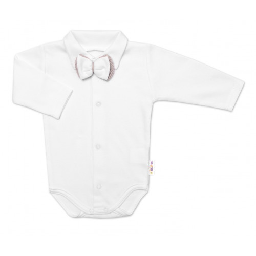 5-dielna pletená sada Baby Nellys, Boy, body, nohavice, sveter, čiapka, motýlik, béžová,68