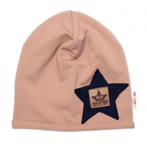 Detská čiapka bavlna, Baby Star, Baby Nellys, cappuccino