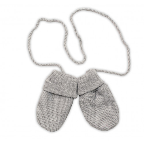 Baby Nellys Pletená čiapka so šálom a rukavičky 3v1, STAR - šedá