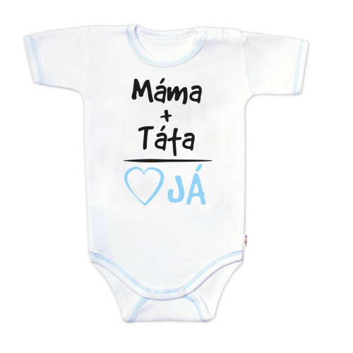 Body krátky rukáv s vtipným textom Baby Nellys, Máma+Táta, veľ. 62, chalan