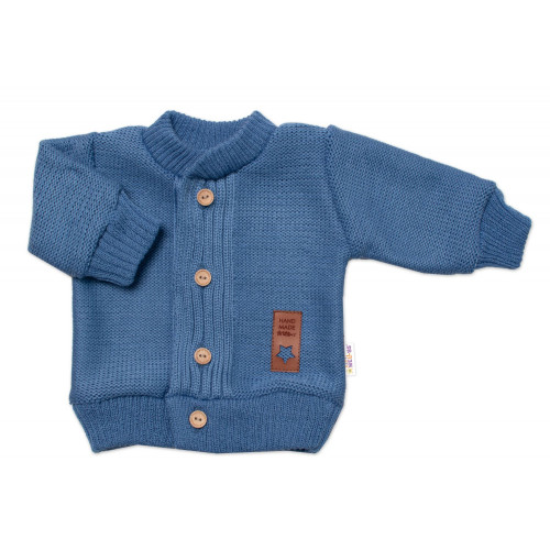 5-dielna pletená sada Baby Nellys, Boy, body, nohavice, sveter, čiapka, motýlik, modrá,62