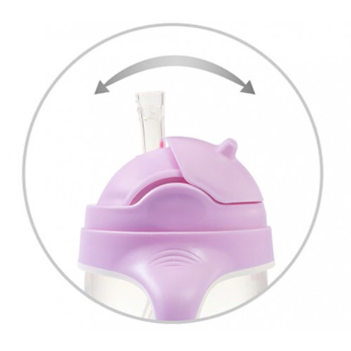 Nekvapkajúci hrnček so zaťaženou slamkou BabyOno, 240 ml, lila