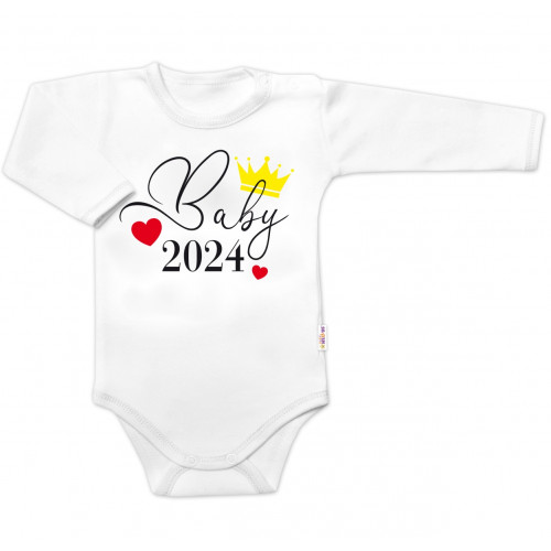 Body dlhý rukáv Baby 2024, Baby Nellys, biele, veľ. 74