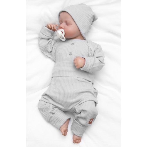 Rebrovaná rastúca súprava 3D, Baby Boy - šedá,veľ. 68/74