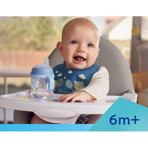 Nevylievací hrnček Canpol Babies s mäkkým náustkom - Bonjour, ružový, 150 ml