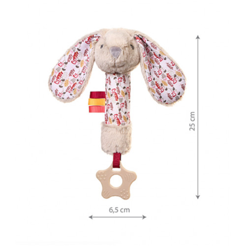 Plyšová hračka s pískatkom a hryzátkom RABBIT MILLY BabyOno, krémový
