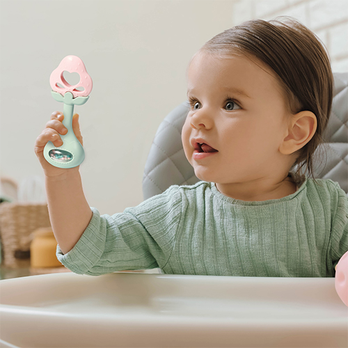 Hryzátko s hrkálkou - Jahôdka, pastelová